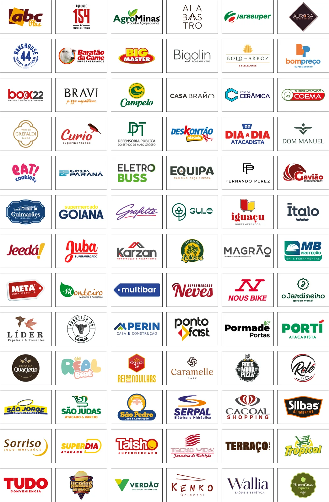Marcas dos clientes atendidos pela Total Varejo